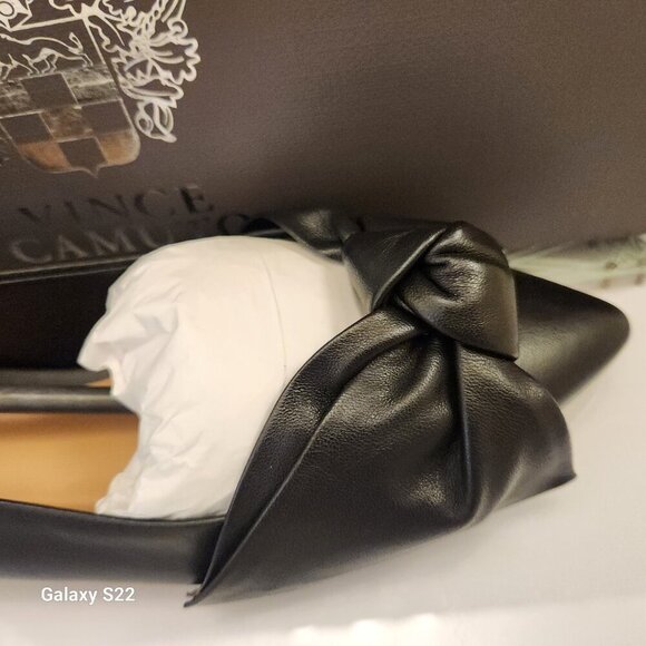 Vince Camuto Bowmel Flats. NIB. Black Napa. Size Various - Picture 2 of 10